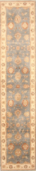 Chobi Blue Runner Hand Knotted 27 X 131 Area Rug 250-22498 Image 0