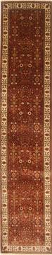 Isfahan Red Runner Hand Knotted 2'7" X 12'3"  Area Rug 250-22502