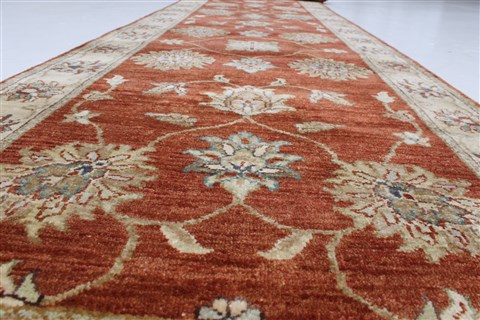 Ziegler Brown Runner Hand Knotted 27 X 121 Area Rug 250-22504 Image 2
