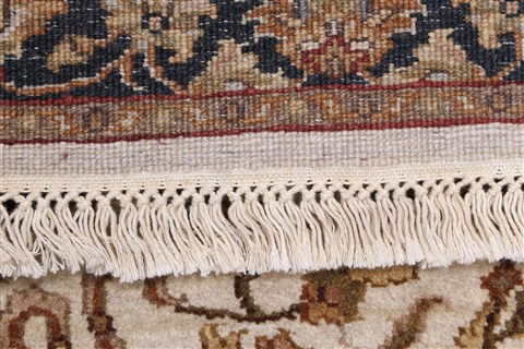 Kashan Beige Runner Hand Knotted 27 X 119  Area Rug 250-22506 Image 2