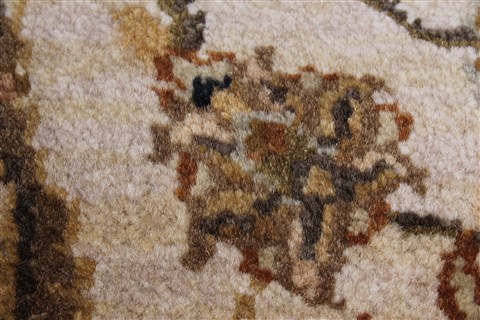 Kashan Beige Runner Hand Knotted 27 X 119  Area Rug 250-22506 Image 9