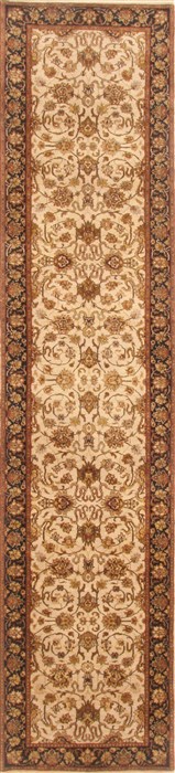 Kashan Beige Runner Hand Knotted 27 X 119  Area Rug 250-22506 Image 0
