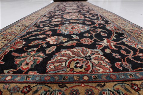 Tabriz Blue Runner Hand Knotted 25 X 116 Area Rug 250-22507 Image 15