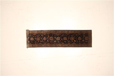 Tabriz Blue Runner Hand Knotted 25 X 116 Area Rug 250-22507 Image 1