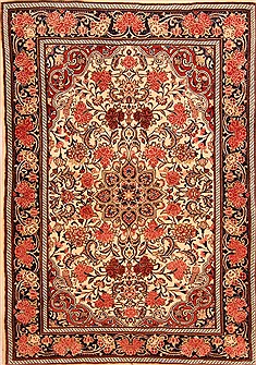 Birjand Orange Hand Knotted 3'11" X 5'10"  Area Rug 100-22511