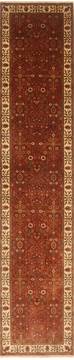 Isfahan Brown Runner Hand Knotted 2'6" X 11'11"  Area Rug 250-22512