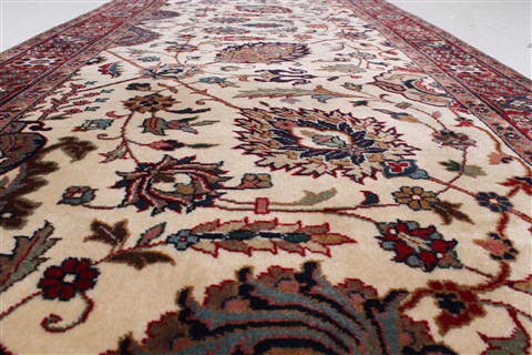 Tabriz Beige Runner Hand Knotted 28 X 1110 Area Rug 250-22515 Image 16