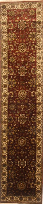 Isfahan Red Runner Hand Knotted 26 X 119  Area Rug 250-22516 Image 0