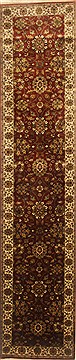 Isfahan Red Runner Hand Knotted 2'6" X 11'9"  Area Rug 250-22516