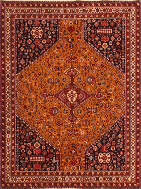 Gharajeh Yellow Hand Knotted 51 X 69 Area Rug 100-22520 Image 0