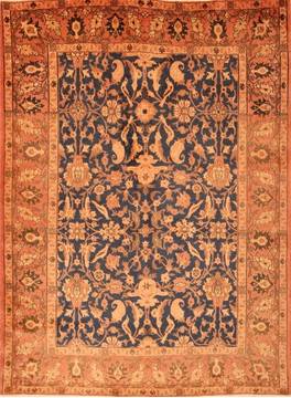 Persian Varamin Orange Rectangle 5x7 ft Wool Carpet 22525