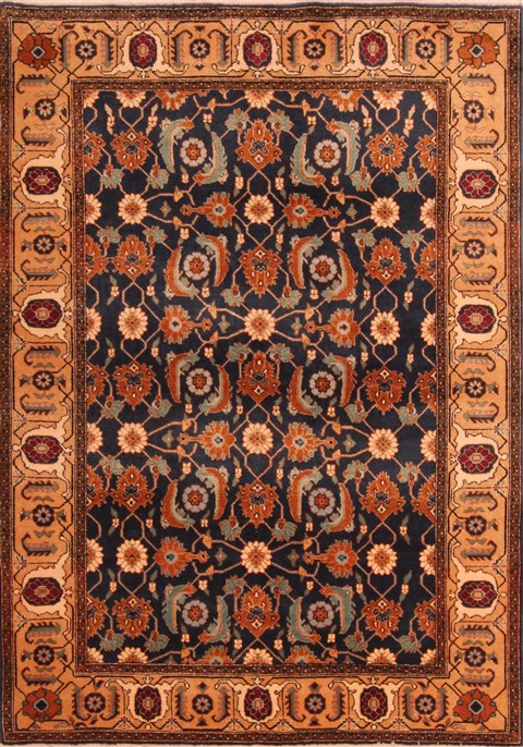 Kashan Blue Hand Knotted 44 X 63 Area Rug 100-22543 Image 0