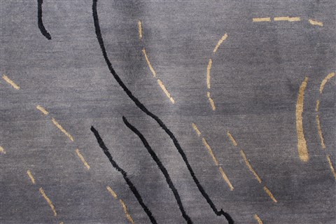 Modern Blue Hand Knotted 81 X 100 Area Rug 250-22549 Image 7