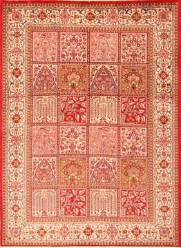 Persian sarouk Red Rectangle 5x7 ft Wool Carpet 22556