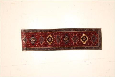 Karajeh Red Runner Hand Knotted 26 X 119 Area Rug 250-22557 Image 1