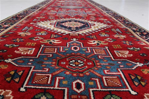 Karajeh Red Runner Hand Knotted 26 X 119 Area Rug 250-22557 Image 2