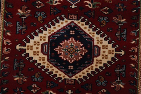Karajeh Red Runner Hand Knotted 26 X 119 Area Rug 250-22557 Image 4