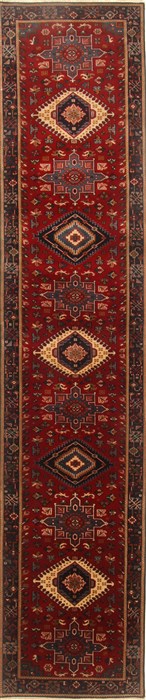 Karajeh Red Runner Hand Knotted 26 X 119 Area Rug 250-22557 Image 0