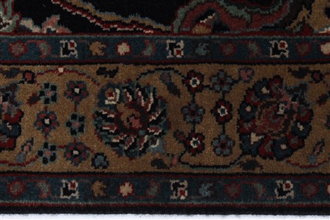 Tabriz Black Runner Hand Knotted 27 X 119 Area Rug 250-22562 Image 4