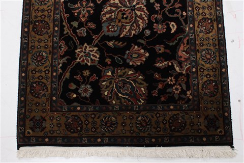 Tabriz Black Runner Hand Knotted 27 X 119 Area Rug 250-22562 Image 6