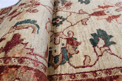 Pishavar Beige Runner Hand Knotted 25 X 97 Area Rug 250-22572 Image 11