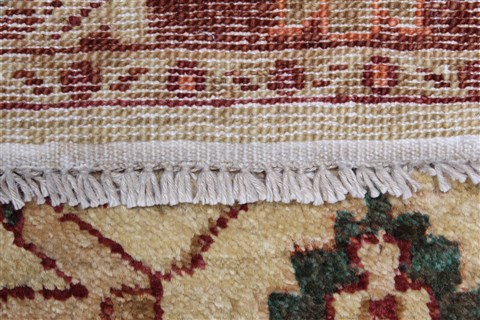 Pishavar Beige Runner Hand Knotted 25 X 97 Area Rug 250-22572 Image 2