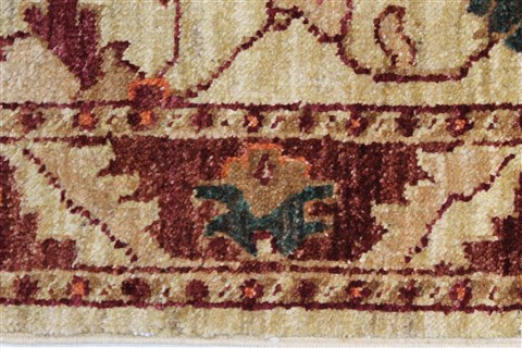 Pishavar Beige Runner Hand Knotted 25 X 97 Area Rug 250-22572 Image 4