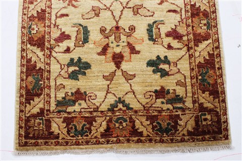 Pishavar Beige Runner Hand Knotted 25 X 97 Area Rug 250-22572 Image 6