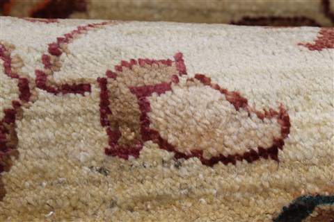 Pishavar Beige Runner Hand Knotted 25 X 97 Area Rug 250-22572 Image 8