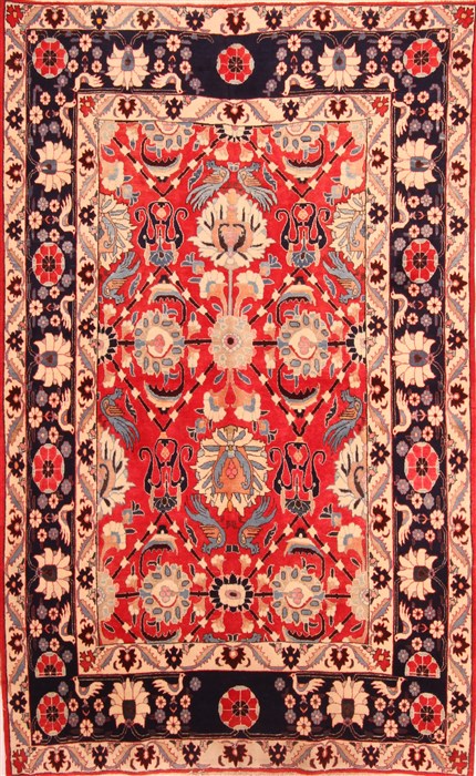 Varamin Red Hand Knotted 47 X 76 Area Rug 100-22583 Image 0