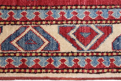 Kazak Red Runner Hand Knotted 26 X 94 Area Rug 250-22588 Image 3