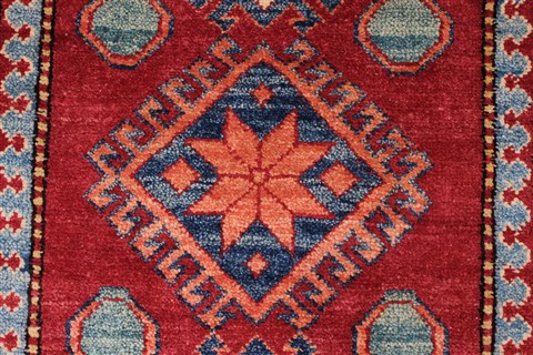 Kazak Red Runner Hand Knotted 26 X 94 Area Rug 250-22588 Image 4