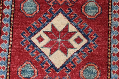 Kazak Red Runner Hand Knotted 26 X 94 Area Rug 250-22588 Image 5
