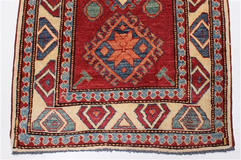 Kazak Red Runner Hand Knotted 26 X 94 Area Rug 250-22588 Image 6