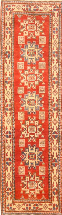 Kazak Red Runner Hand Knotted 26 X 94 Area Rug 250-22588 Image 0