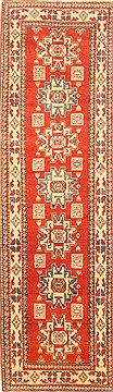 Kazak Red Runner Hand Knotted 2'6" X 9'4"  Area Rug 250-22588