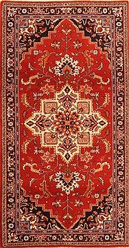 Heriz Orange Hand Knotted 3'5" X 6'4"  Area Rug 100-22599