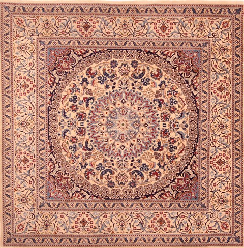 Nain White Square Hand Knotted 66 X 66 Area Rug 100-22613 Image 0
