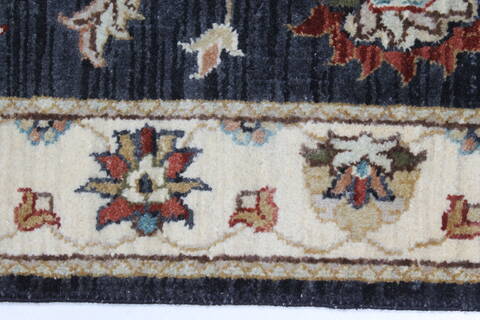 Ziegler Black Runner Hand Knotted 26 X 102  Area Rug 250-22618 Image 7