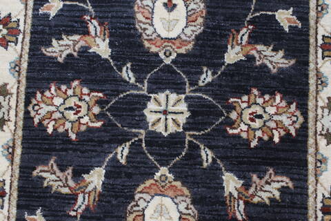 Ziegler Black Runner Hand Knotted 26 X 102  Area Rug 250-22618 Image 8