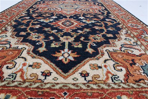 Serapi Blue Runner Hand Knotted 27 X 99 Area Rug 250-22619 Image 13