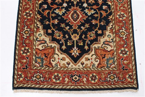Serapi Blue Runner Hand Knotted 27 X 99 Area Rug 250-22619 Image 4