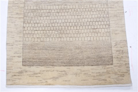 Modern Beige Runner Hand Knotted 26 X 910 Area Rug 250-22621 Image 7