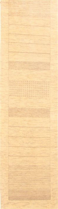 Modern Beige Runner Hand Knotted 26 X 910 Area Rug 250-22621 Image 0