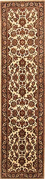 Indian Agra Beige Runner 10 to 12 ft Wool Carpet 22622
