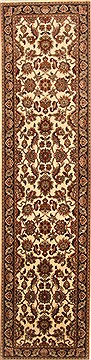 Agra Beige Runner Hand Knotted 2'7" X 10'2"  Area Rug 250-22622