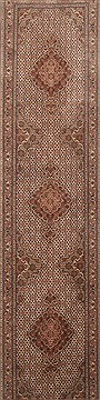 Mahi Brown Runner Hand Knotted 2'8" X 11'7"  Area Rug 250-22626