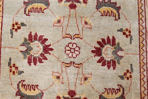 Chobi Green Runner Hand Knotted 29 X 105 Area Rug 250-22634 Image 5