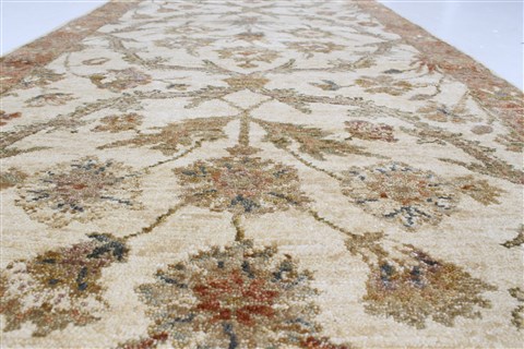 Chobi Beige Runner Hand Knotted 28 X 98 Area Rug 250-22638 Image 3