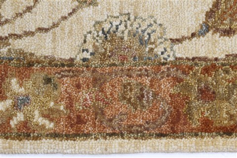 Chobi Beige Runner Hand Knotted 28 X 98 Area Rug 250-22638 Image 4